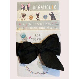 Chasing Baxter Set of 4 Dogaholic Theme Stacked Memo Pads NIP Black Bow 2019